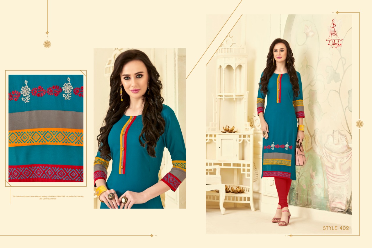 Maahi Vol-4 By Diksha Creation 401 To 406 Series Beautiful Colorful Stylish Fancy Casual Wear & Ethnic Wear & Ready To Wear Cross Silk Rayon Kurtis At Wholesale Price