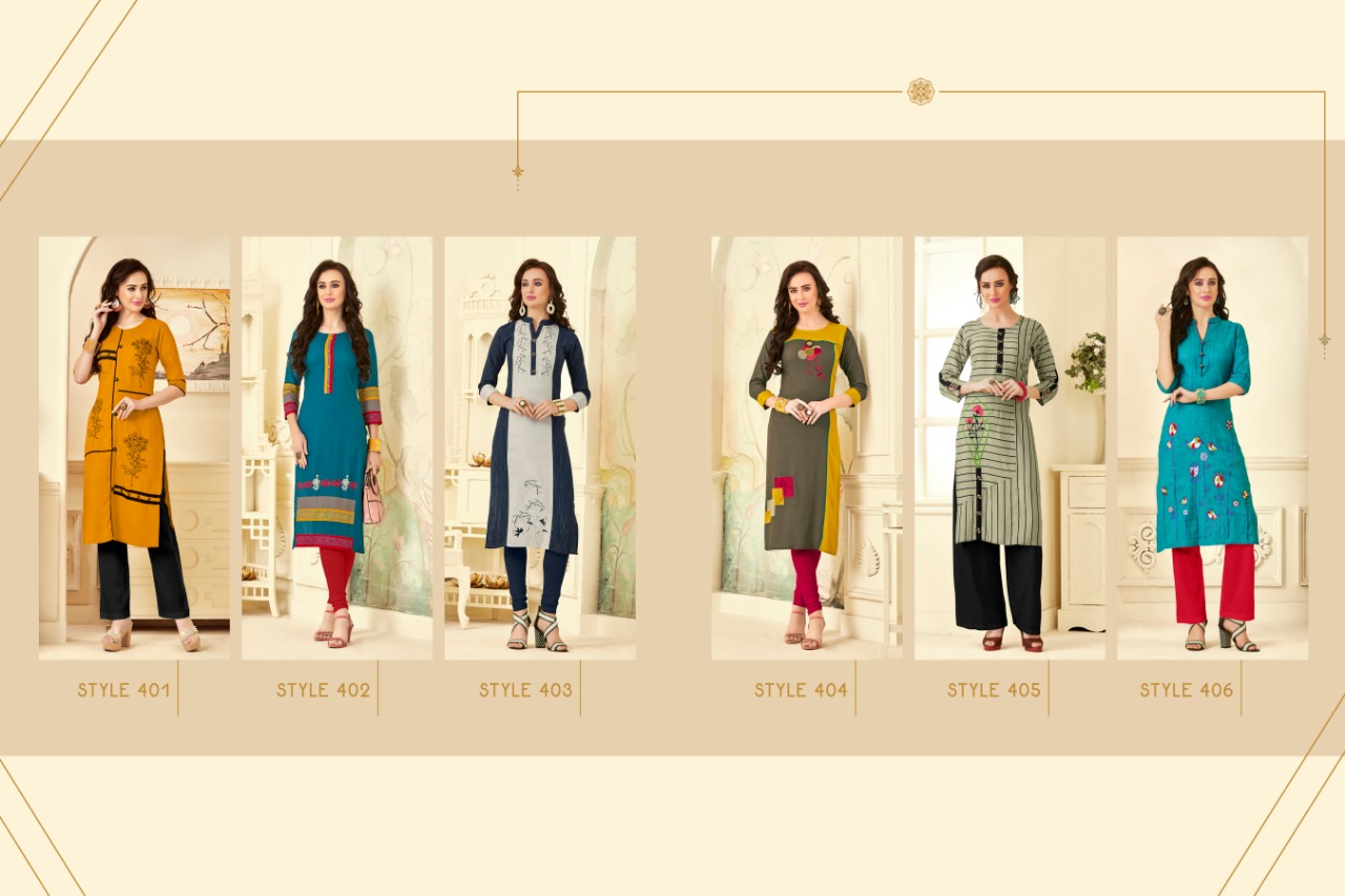 Maahi Vol-4 By Diksha Creation 401 To 406 Series Beautiful Colorful Stylish Fancy Casual Wear & Ethnic Wear & Ready To Wear Cross Silk Rayon Kurtis At Wholesale Price