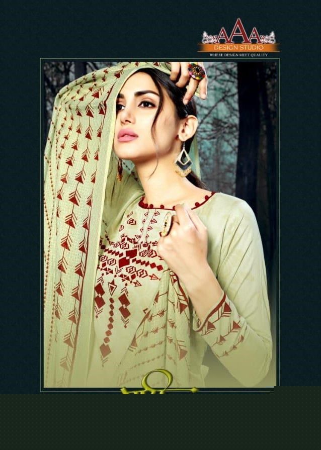 Maahi By Aaa Design Studio 991 To 998 Series Indian Traditional Wear Collection Beautiful Stylish Fancy Colorful Party Wear & Occasional Wear Cotton Lawn Print With Sarvoski Work Dress At Wholesale Price
