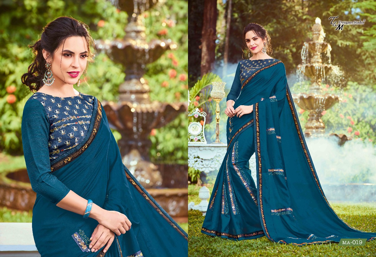 Maahira By T&m Designer Studio 001 To 019 Series Designer Wedding Collection Beautiful Stylish Fancy Colorful Traditional Wear & Occasional Wear Georgette Sarees At Wholesale Price