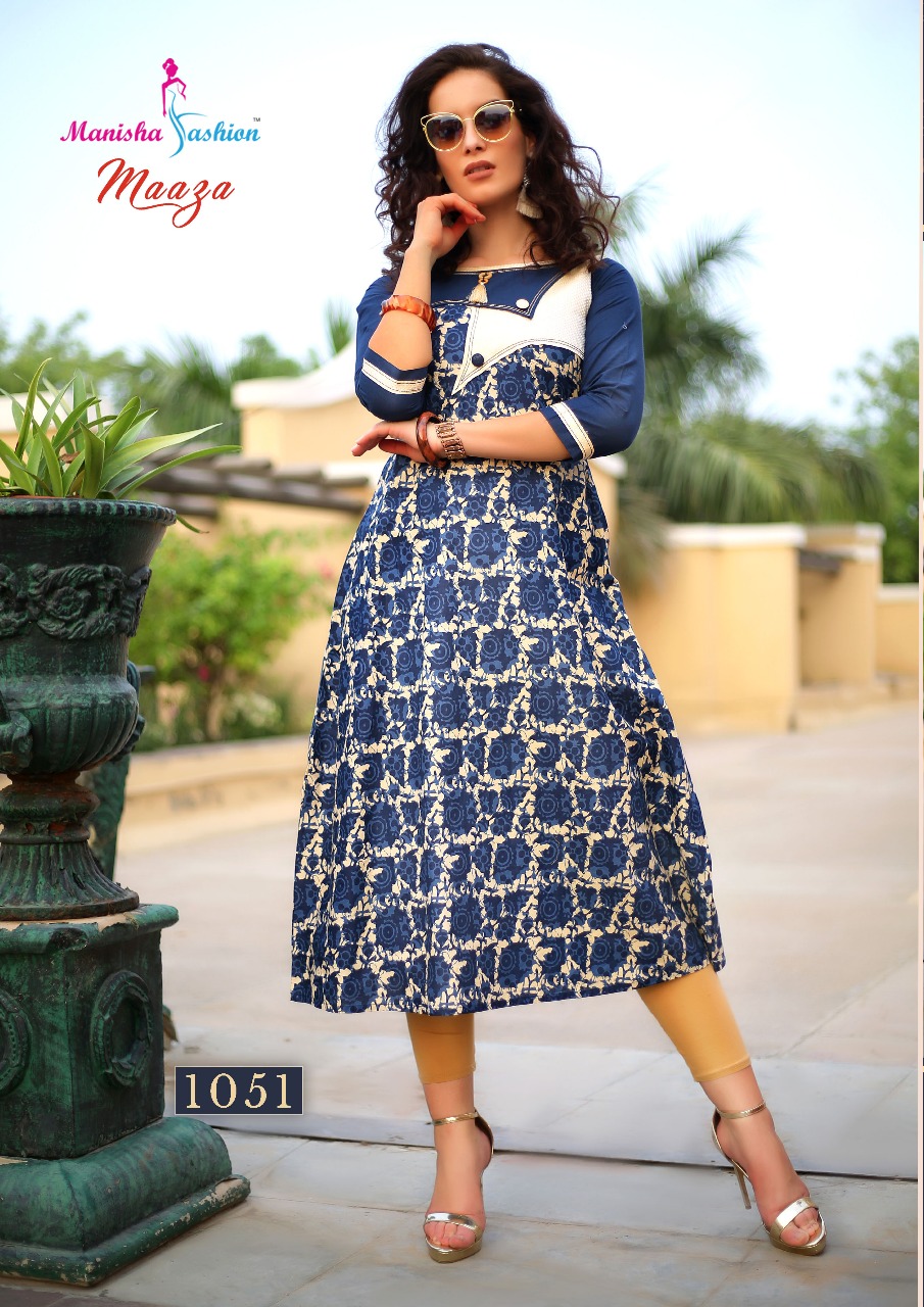 Maaza By Manisha Fashion 1041 To 1052 Series Beautiful Stylish Fancy Colorful Casual Wear & Ready To Wear & Ethnic Wear Slub & Poplin Kurtis At Wholesale Price