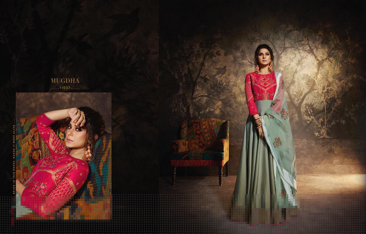 Madame By Mugdha 11037 To 11040 Series Designer Bridal Wear Anarkali Suits Collection Beautiful Stylish Colorful Party Wear & Occasional Wear Silk/georgette Embroidered Dresses At Wholesale Price
