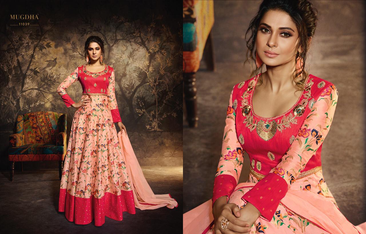Madame By Mugdha 11037 To 11040 Series Designer Bridal Wear Anarkali Suits Collection Beautiful Stylish Colorful Party Wear & Occasional Wear Silk/georgette Embroidered Dresses At Wholesale Price