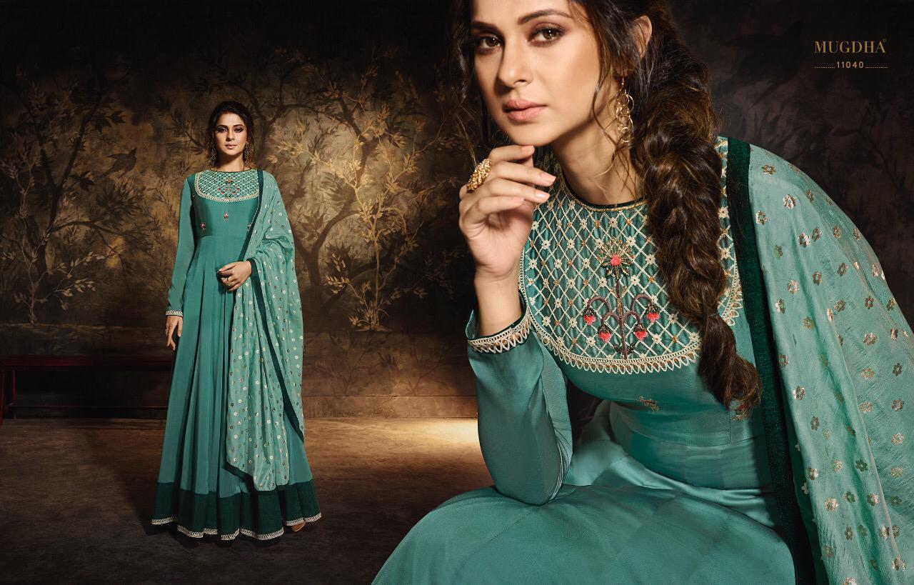 Madame By Mugdha 11037 To 11040 Series Designer Bridal Wear Anarkali Suits Collection Beautiful Stylish Colorful Party Wear & Occasional Wear Silk/georgette Embroidered Dresses At Wholesale Price