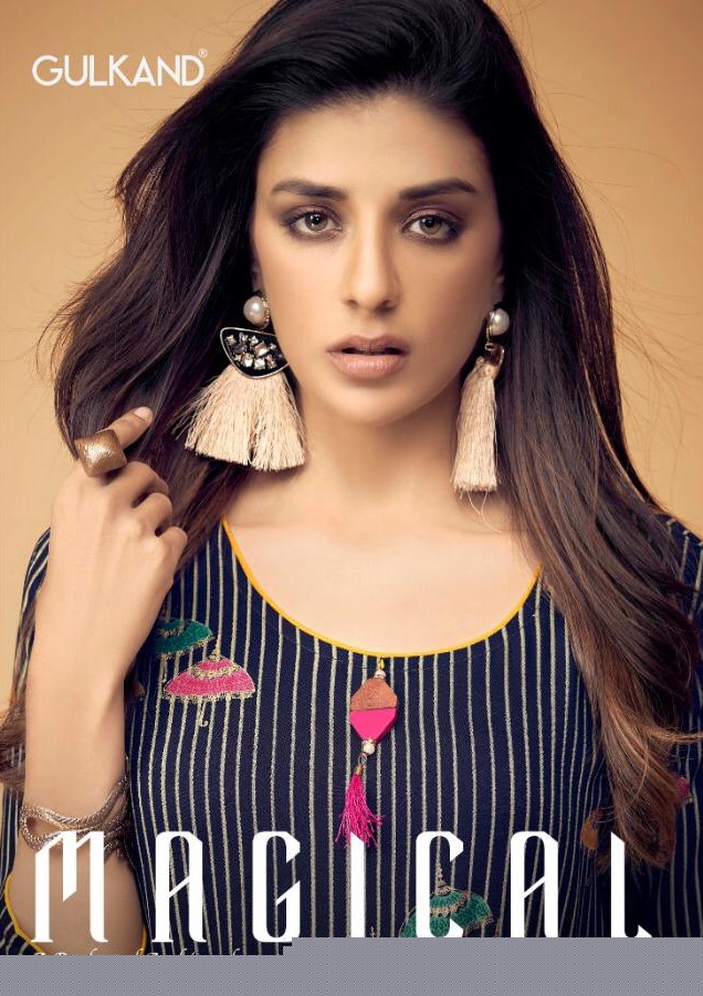 Magical By Gulkand 001 To 006 Series Stylish Fancy Beautiful Colorful Casual Wear & Ethnic Wear Rayon Printed Kurtis With Belt At Wholesale Price