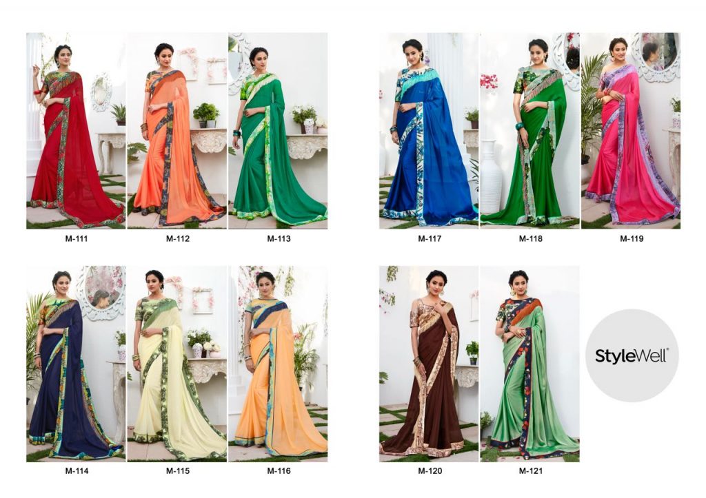 Magnum By Stylewell 111 To 121 Series Indian Traditional Wear Collection Beautiful Stylish Fancy Colorful Party Wear & Occasional Wear Chiffon Digital Printed Sarees At Wholesale Price