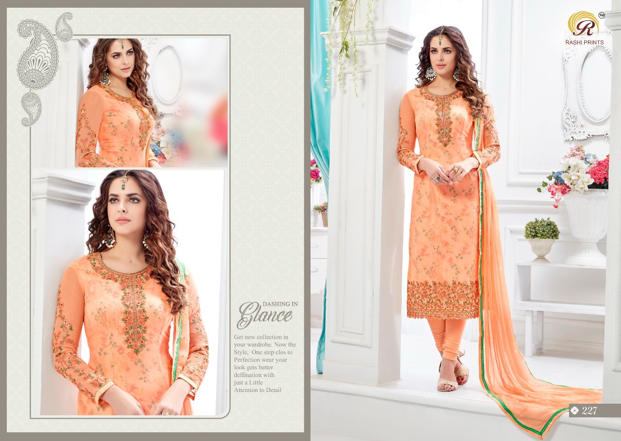 Maharani Vol-7 By Rashi Prints 221 To 228 Series Designer Suits Collection Beautiful Stylish Fancy Colorful Party Wear & Occasional Wear Georgette Embroidered Dresses At Wholesale Price