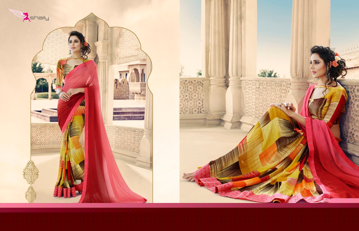 Mahendi By Shaily 10001 To 10012 Series Indian Traditional Wear Collection Beautiful Stylish Fancy Colorful Party Wear & Occasional Wear Georgette Printed Sarees At Wholesale Price
