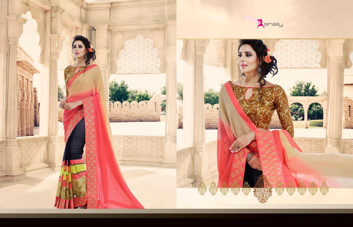 Mahendi By Shaily 10001 To 10012 Series Indian Traditional Wear Collection Beautiful Stylish Fancy Colorful Party Wear & Occasional Wear Georgette Printed Sarees At Wholesale Price