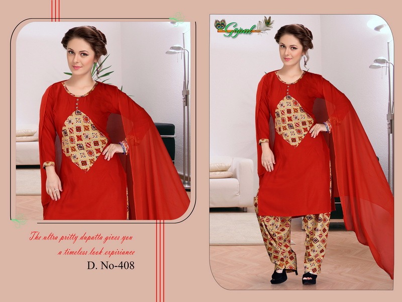 Maheera Vol-4 By Gopal 401 To 410 Series Beautiful Stylish Colorful Fancy Party Wear & Ethnic Wear & Ready To Wear Rayon Printed Kurtis With Bottom & Dupatta At Wholesale Price
