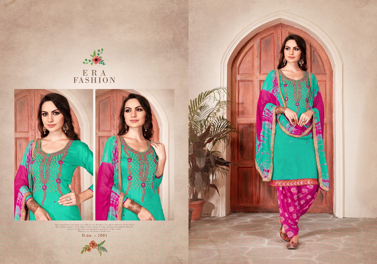 Mahek Vol-4 By Kalyan Prints 1001 To 1006 Series Patiyala Suits Beautiful Stylish Fancy Colorful Party Wear & Ethnic Wear Glaze Cotton Embroidered Dresses At Wholesale Price