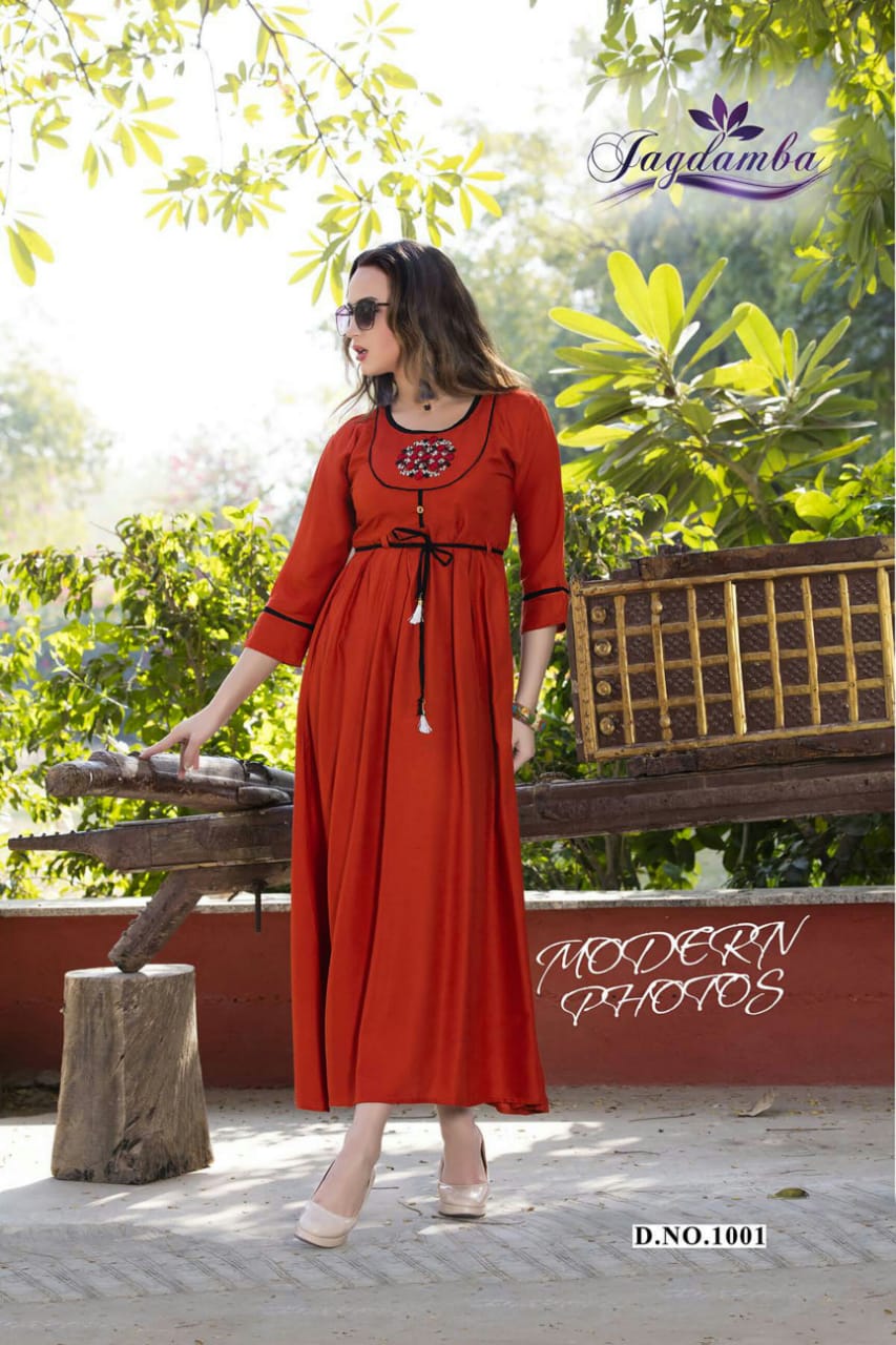 Mahekk Vol-2 By Jagdamba 1001 To 1010 Series Designer Beautiful Stylish Fancy Colorful Casual Wear & Ethnic Wear & Ready To Wear Rayon Printed Kurtis At Wholesale Price