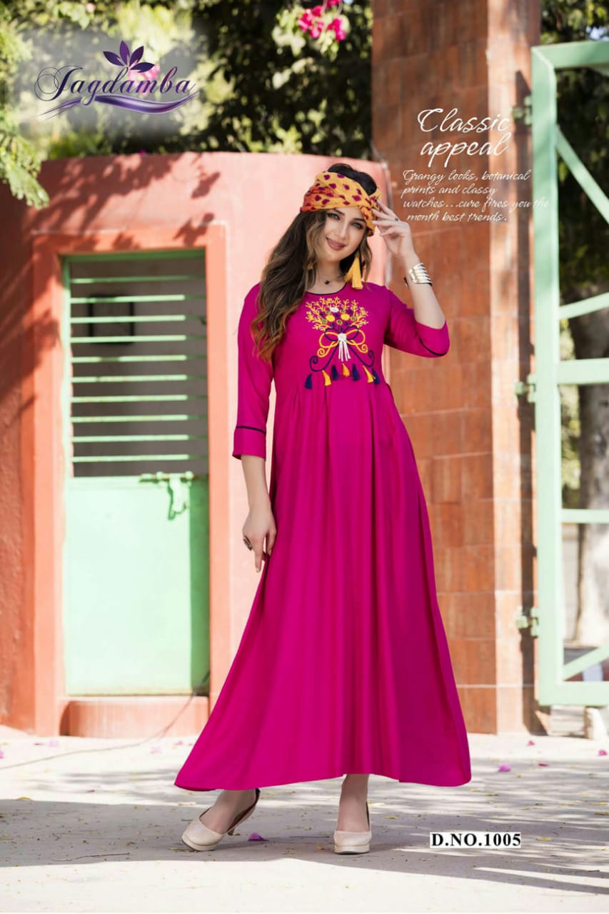 Mahekk Vol-2 By Jagdamba 1001 To 1010 Series Designer Beautiful Stylish Fancy Colorful Casual Wear & Ethnic Wear & Ready To Wear Rayon Printed Kurtis At Wholesale Price