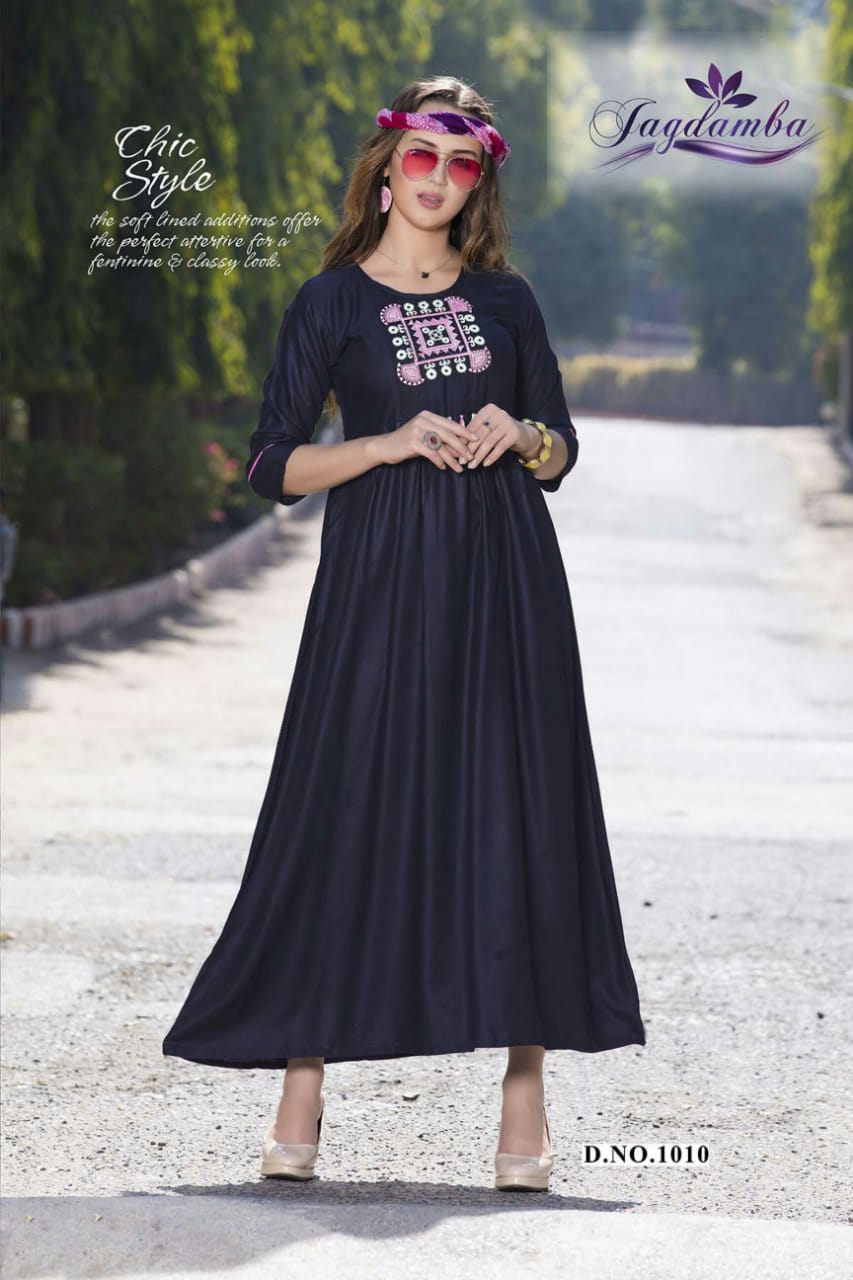Mahekk Vol-2 By Jagdamba 1001 To 1010 Series Designer Beautiful Stylish Fancy Colorful Casual Wear & Ethnic Wear & Ready To Wear Rayon Printed Kurtis At Wholesale Price