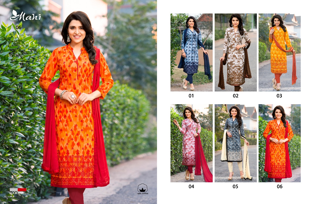 Mahi By Lookwell 01 To 06 Series Beautiful Colorful Stylish Fancy Casual Wear & Ethnic Wear & Ready To Wear Pure Cotton Printed Dresses At Wholesale Price