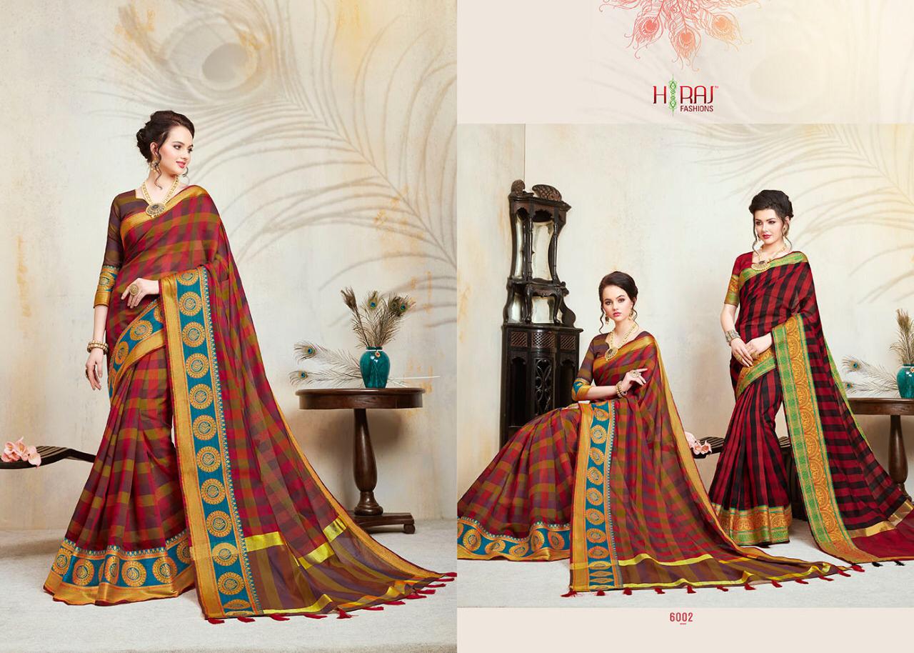 Mahima By H Raj Fashion 6001 To 6012 Series Indian Traditional Wear Collection Beautiful Stylish Fancy Colorful Party Wear & Occasional Wear Chanderi Sarees At Wholesale Price