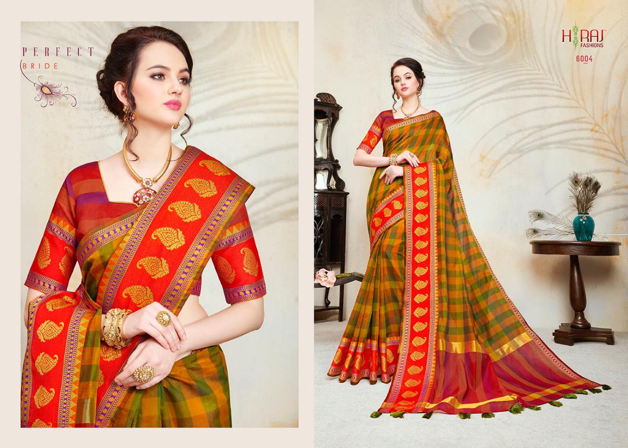 Mahima By H Raj Fashion 6001 To 6012 Series Indian Traditional Wear Collection Beautiful Stylish Fancy Colorful Party Wear & Occasional Wear Chanderi Sarees At Wholesale Price