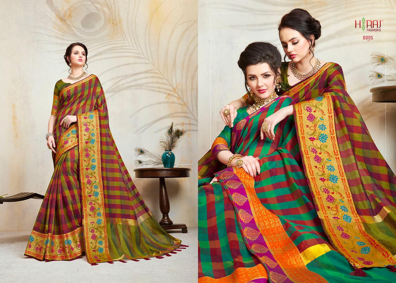 Mahima By H Raj Fashion 6001 To 6012 Series Indian Traditional Wear Collection Beautiful Stylish Fancy Colorful Party Wear & Occasional Wear Chanderi Sarees At Wholesale Price