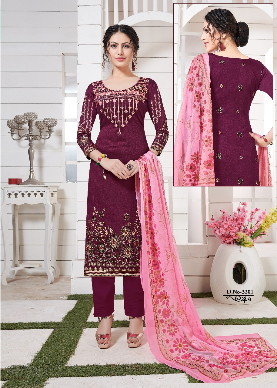 Mahira Vol-32 By Lavli Fashion 3201 To 3208 Beautiful Suits Colorful Stylish Fancy Colorful Casual Wear & Ethnic Wear Glace Cotton With Embroidered Dresses At Wholesale Price
