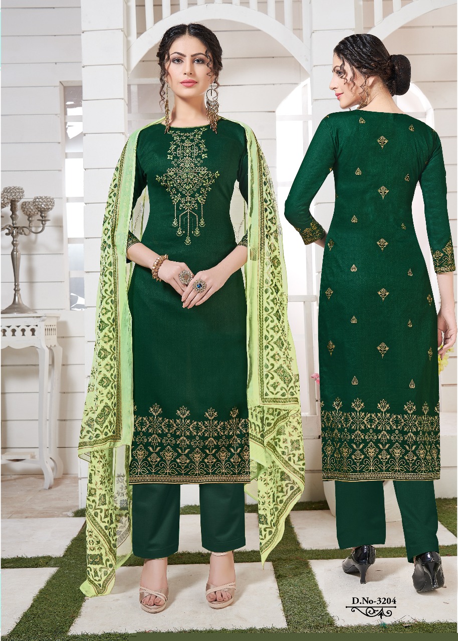 Mahira Vol-32 By Lavli Fashion 3201 To 3208 Beautiful Suits Colorful Stylish Fancy Colorful Casual Wear & Ethnic Wear Glace Cotton With Embroidered Dresses At Wholesale Price