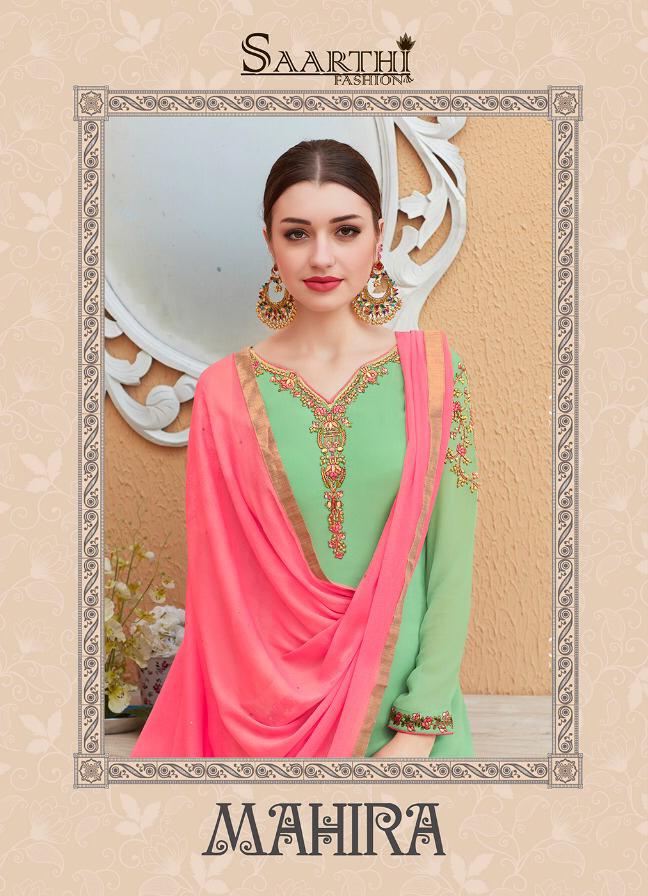 Mahira By Sanskruti Silk Mills 101 To 108 Series Designer Suits Collection Beautiful Stylish Fancy Colorful Party Wear & Ethnic Wear Premium Georgette Dresses At Wholesale Price