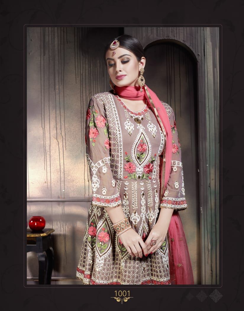 Maira By Virat Creation 1001 To 1004 Series Designer Suits Collection Colorful Stylish Fancy Beautiful Party Wear & Occasional Wear Faux Georgette Dresses At Wholesale Price