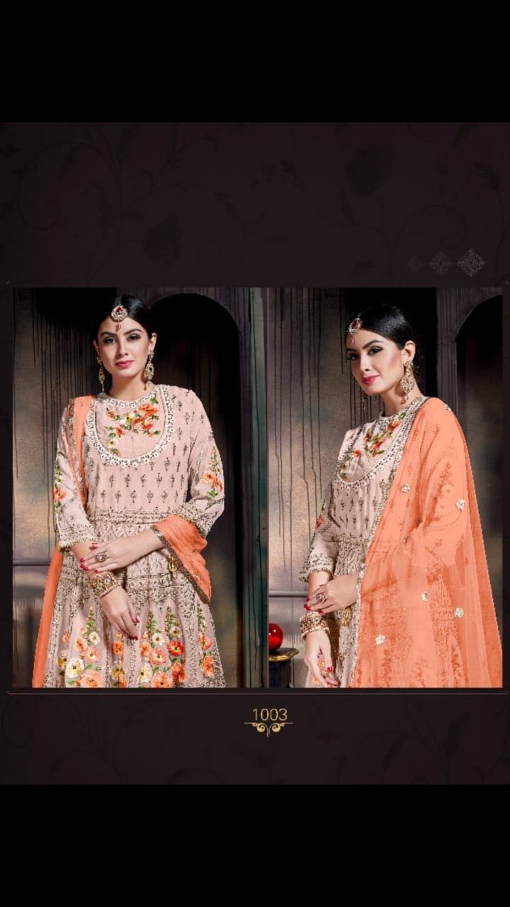 Maira By Virat Creation 1001 To 1004 Series Designer Suits Collection Colorful Stylish Fancy Beautiful Party Wear & Occasional Wear Faux Georgette Dresses At Wholesale Price