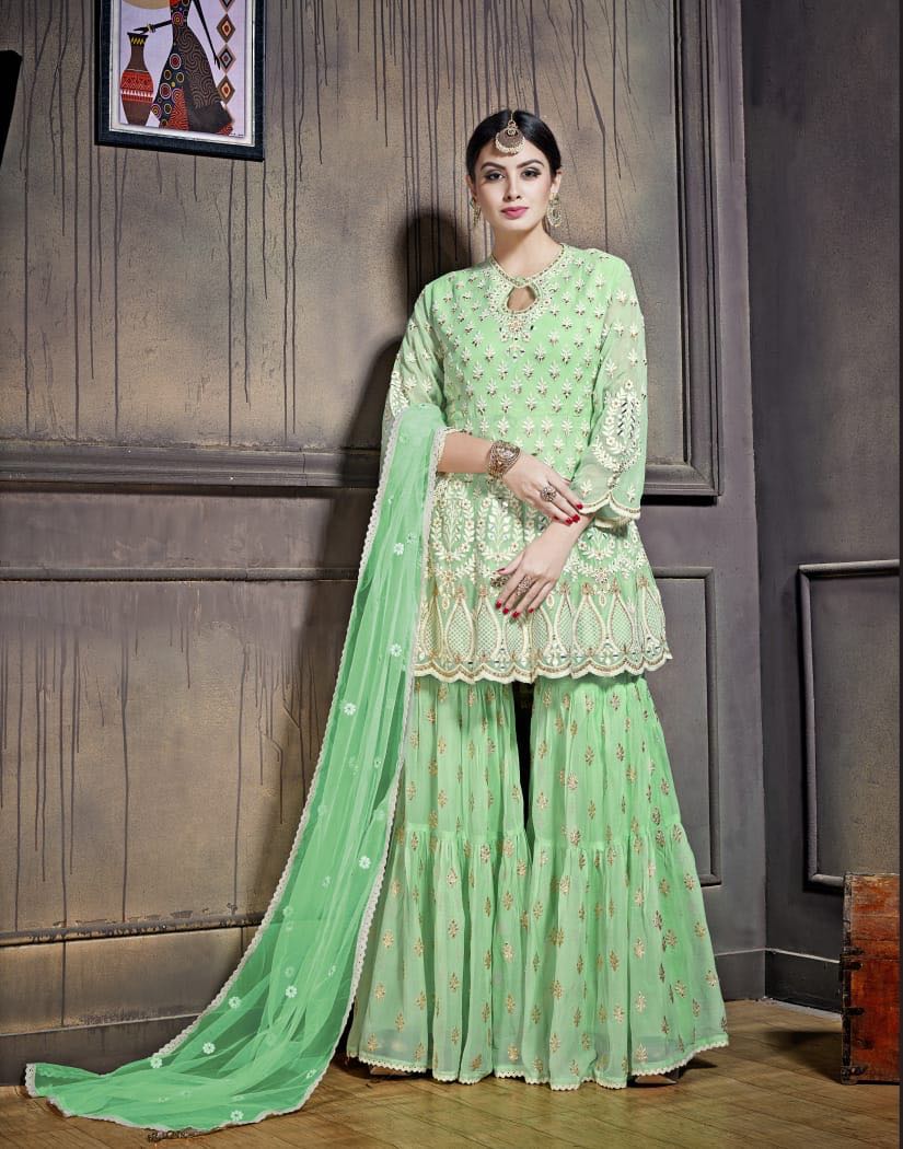 Maira By Virat Creation 1001 To 1004 Series Designer Suits Collection Colorful Stylish Fancy Beautiful Party Wear & Occasional Wear Faux Georgette Dresses At Wholesale Price