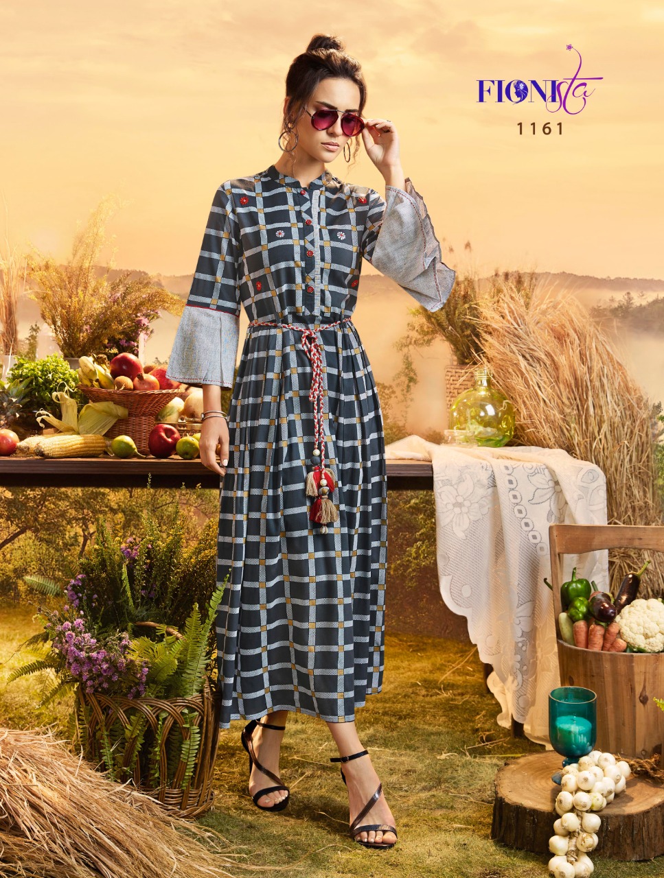 Maisie By Fionista 1161 To 1166 Series Beautiful Stylish Fancy Colorful Casual Wear & Ethnic Wear & Ready To Wear Cotton Base Fabric With Handwork Gown At Wholesale Price