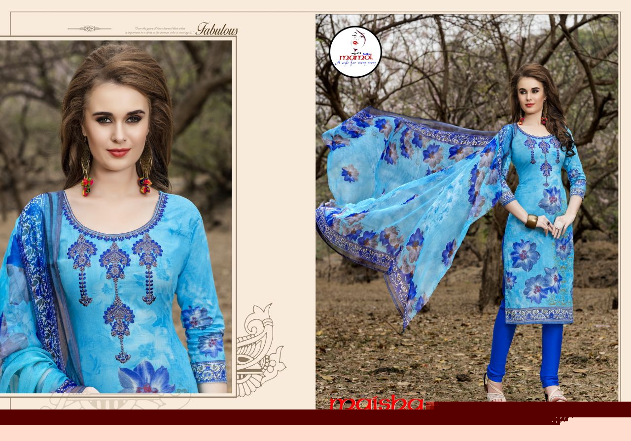 Maisha By Mamol Suits 1001 To 1012 Series Beautiful Stylish Fancy Colorful Casual Wear & Ethnic Wear Collection Pure Cambric Cotton Print Digital Embroidered Dresses At Wholesale Price