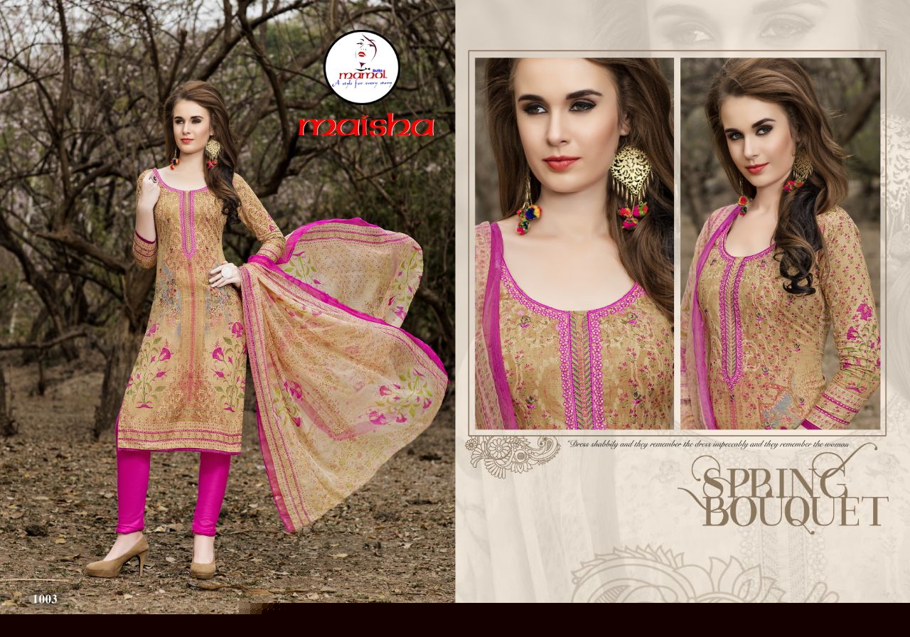 Maisha By Mamol Suits 1001 To 1012 Series Beautiful Stylish Fancy Colorful Casual Wear & Ethnic Wear Collection Pure Cambric Cotton Print Digital Embroidered Dresses At Wholesale Price