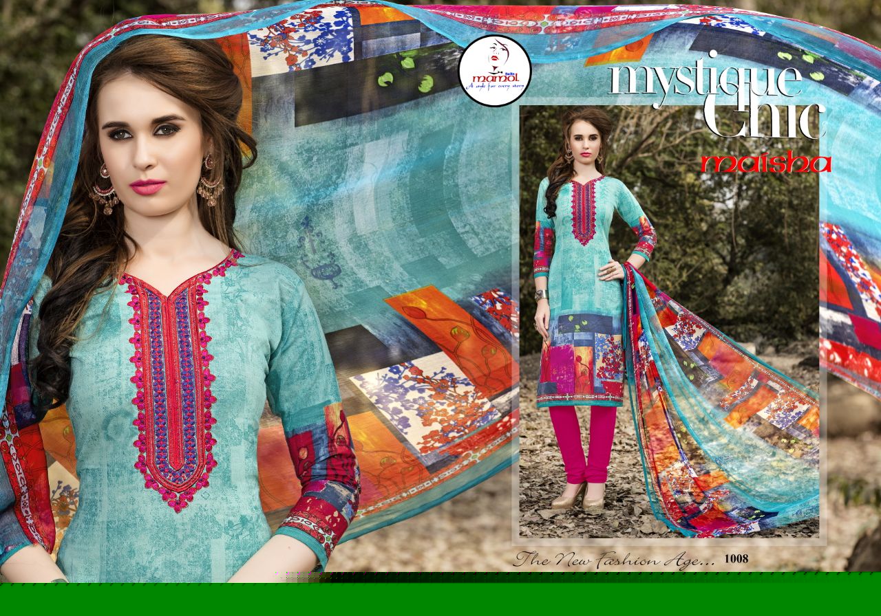 Maisha By Mamol Suits 1001 To 1012 Series Beautiful Stylish Fancy Colorful Casual Wear & Ethnic Wear Collection Pure Cambric Cotton Print Digital Embroidered Dresses At Wholesale Price