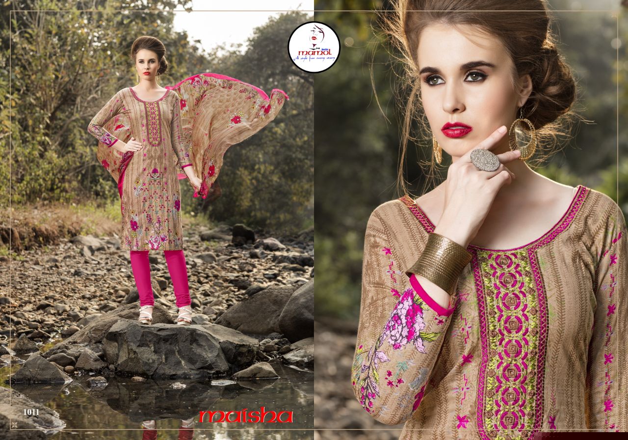 Maisha By Mamol Suits 1001 To 1012 Series Beautiful Stylish Fancy Colorful Casual Wear & Ethnic Wear Collection Pure Cambric Cotton Print Digital Embroidered Dresses At Wholesale Price
