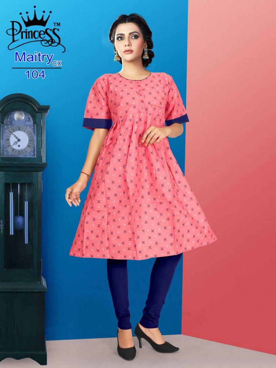Maitry Cx By Princess 101 To 112 Series Beautiful Colorful Stylish Fancy Casual Wear & Ethnic Wear & Ready To Wear Cotton Denim Kurtis At Wholesale Price