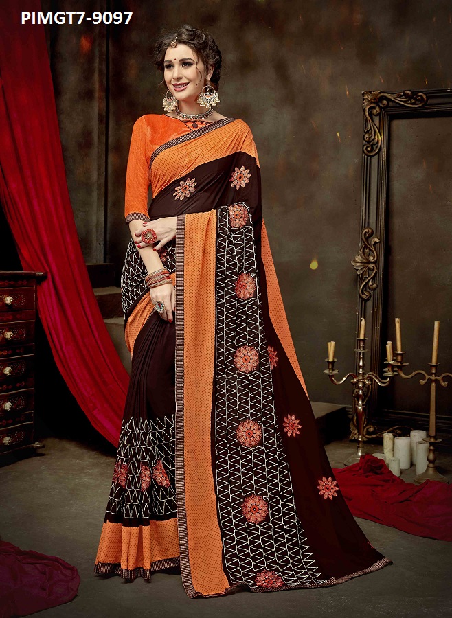 Majestic Vol-7 By Pikasho 9094 To 9106 Series Indian Traditional Wear Collection Beautiful Stylish Fancy Colorful Party Wear & Occasional Wear Georgette Embroidered Sarees At Wholesale Price