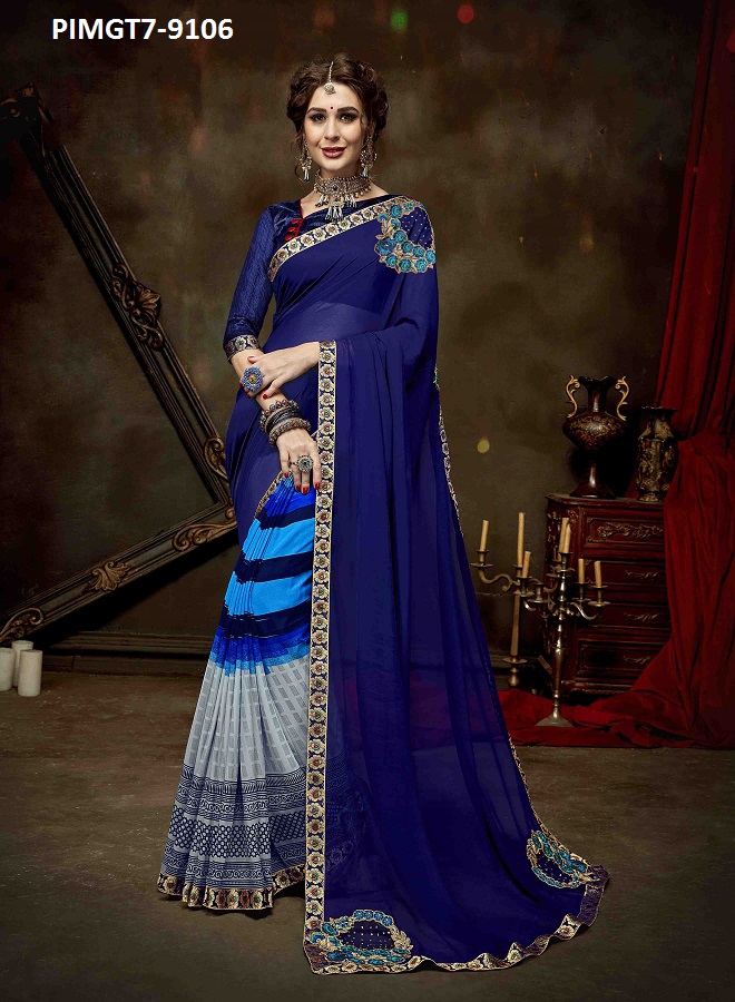 Majestic Vol-7 By Pikasho 9094 To 9106 Series Indian Traditional Wear Collection Beautiful Stylish Fancy Colorful Party Wear & Occasional Wear Georgette Embroidered Sarees At Wholesale Price