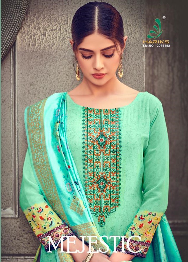 Majestic By Hariks 48001 To 48006 Designer Festive Suits Collection Beautiful Stylish Fancy Colorful Party Wear & Occasional Wear Georgette Digital Print With Embroidery Dresses At Wholesale Price
