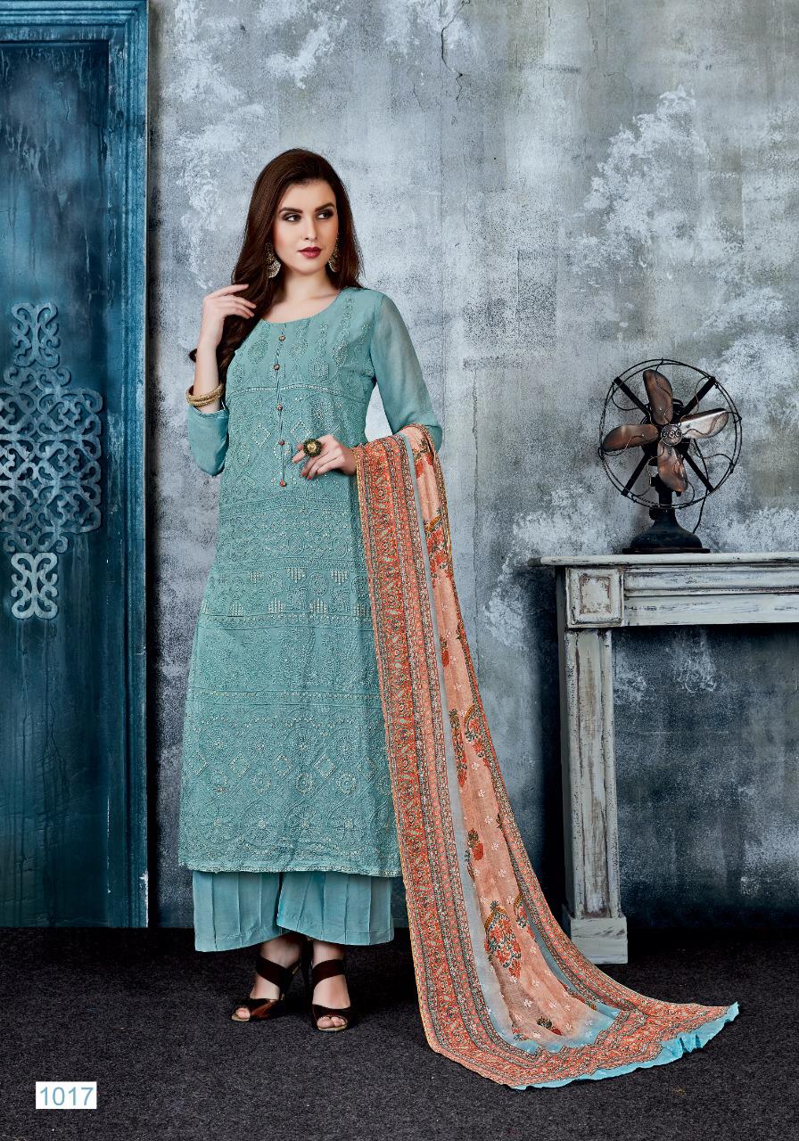 Majesty By Sanjh 1016 To 1020 Series Beautiful Colorful Fancy Stylish Casual Wear & Ethnic Wear Viscose Bemberg Georgette With Hand Work Dresses At Wholesale Price