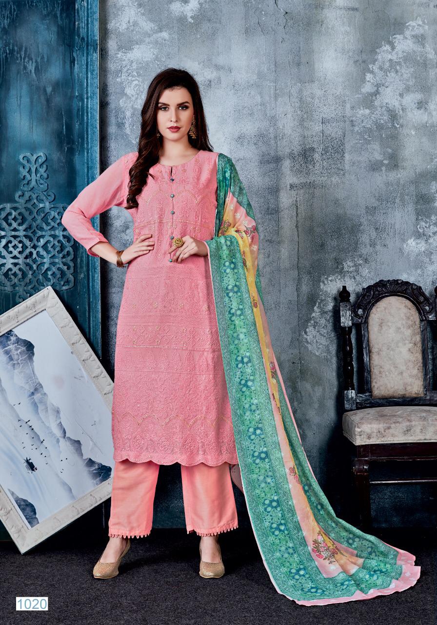 Majesty By Sanjh 1016 To 1020 Series Beautiful Colorful Fancy Stylish Casual Wear & Ethnic Wear Viscose Bemberg Georgette With Hand Work Dresses At Wholesale Price
