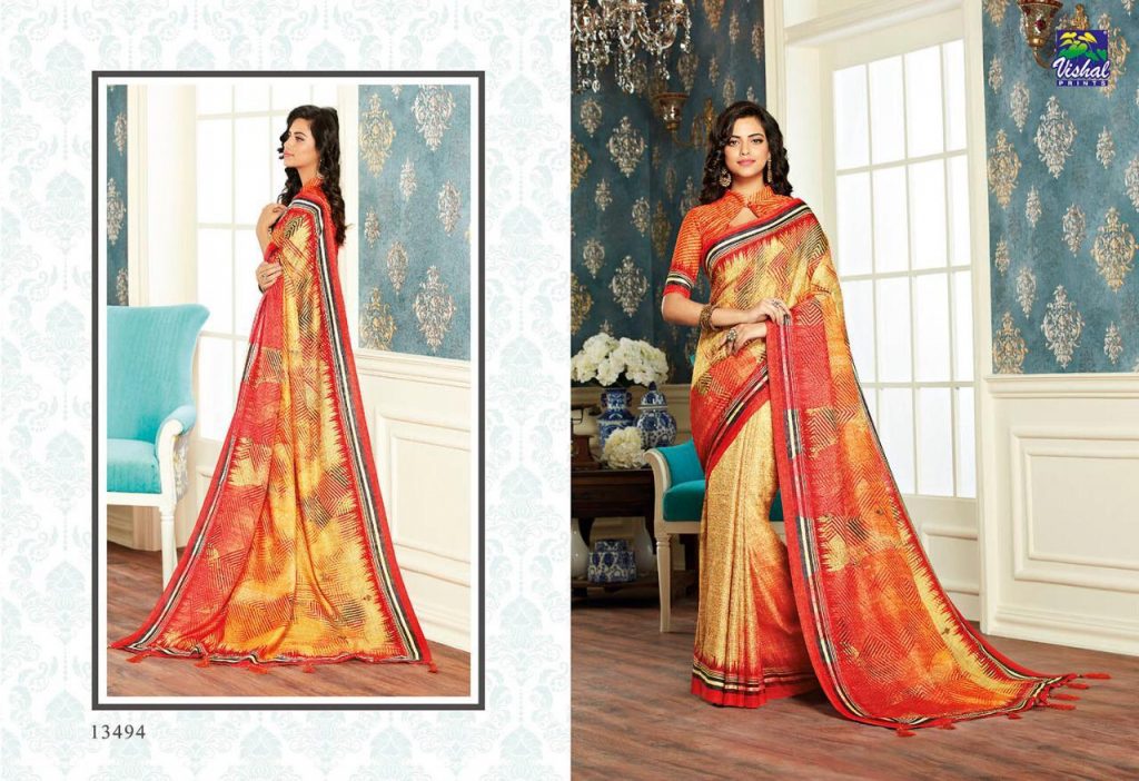 Nakshika Vol-7 By Vishal Prints 13491 To 13508 Series Indian Traditional Wear Collection Beautiful Stylish Fancy Colorful Party Wear & Occasional Wear Silk Sarees At Wholesale Price