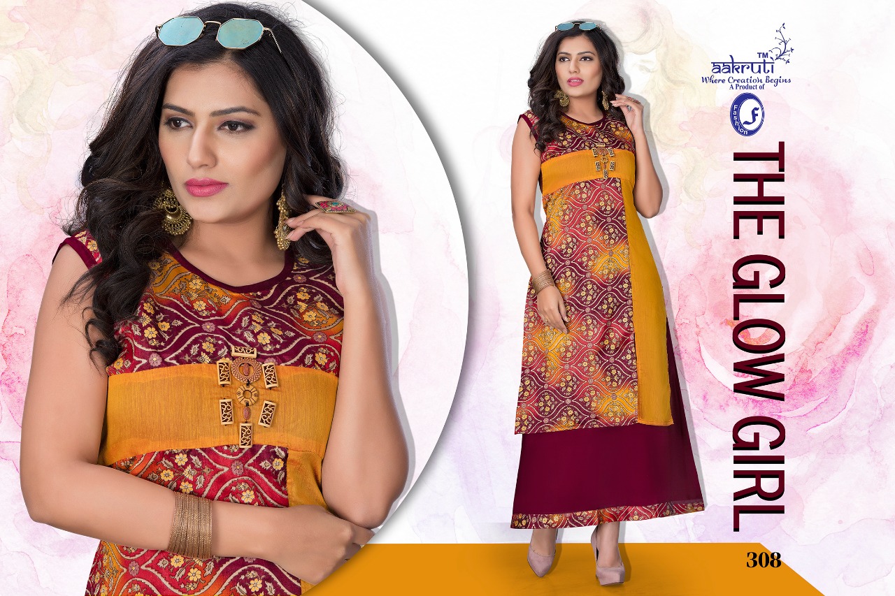 Malaika By Aakruti 301 To 310 Series Beautiful Stylish Fancy Colorful Casual Wear & Ethnic Wear Collection Rayon Kurtis At Wholesale Price