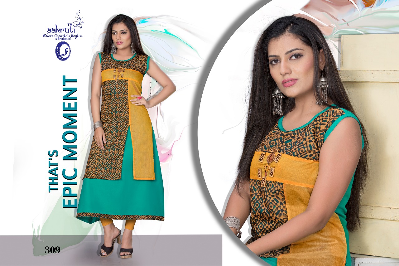 Malaika By Aakruti 301 To 310 Series Beautiful Stylish Fancy Colorful Casual Wear & Ethnic Wear Collection Rayon Kurtis At Wholesale Price