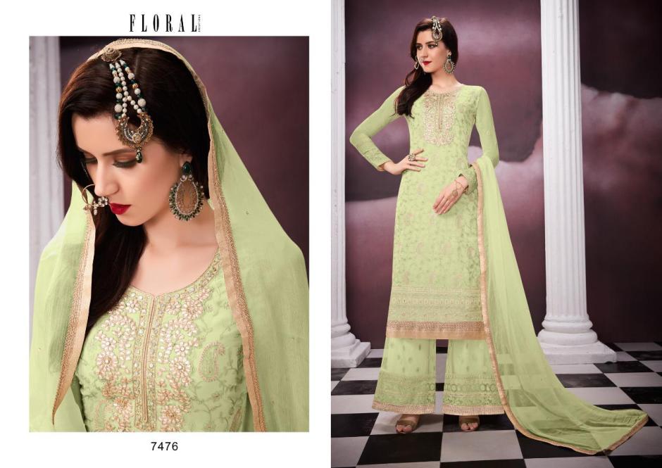 Malika Vol-2 By Jinaam Dresses 7475 To 7481 Series Beautiful Stylish Designer Printed And Embroidered Party Wear Occasional Wear Georgette Dresses At Wholesale Price