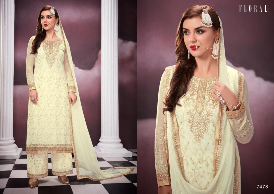 Malika Vol-2 By Jinaam Dresses 7475 To 7481 Series Beautiful Stylish Designer Printed And Embroidered Party Wear Occasional Wear Georgette Dresses At Wholesale Price