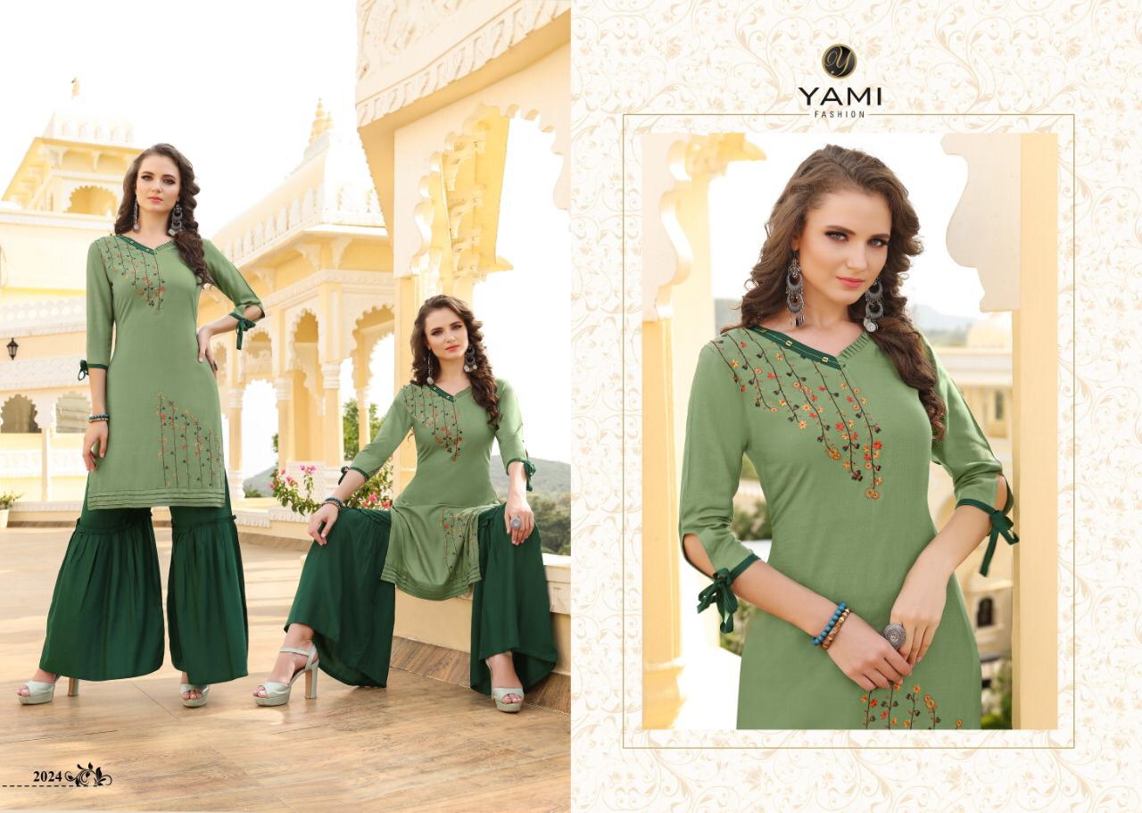 Mallika By Yami Fashion 2021 To 2028 Series Beautiful Suits Stylish Fancy Colorful Party Wear & Ethnic Wear Rayon Embroidery Kurtis At Wholesale Price