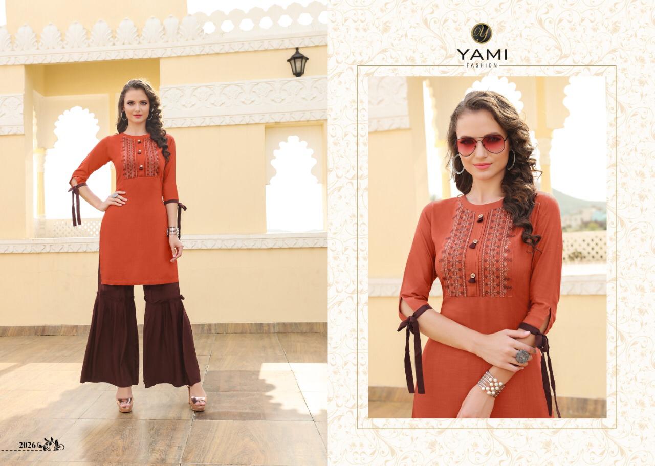 Mallika By Yami Fashion 2021 To 2028 Series Beautiful Suits Stylish Fancy Colorful Party Wear & Ethnic Wear Rayon Embroidery Kurtis At Wholesale Price