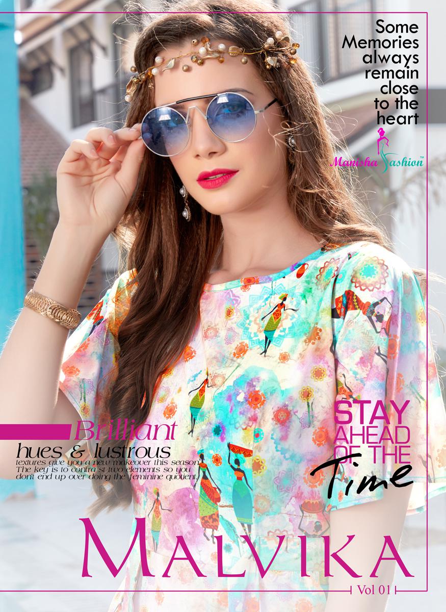 Malvika Vol-1 By Manisha Fashion 1001 To 1010 Series Beautiful Stylish Colorful Fancy Party Wear & Ethnic Wear & Ready To Wear Spring Lycra Kurtis At Wholesale Price