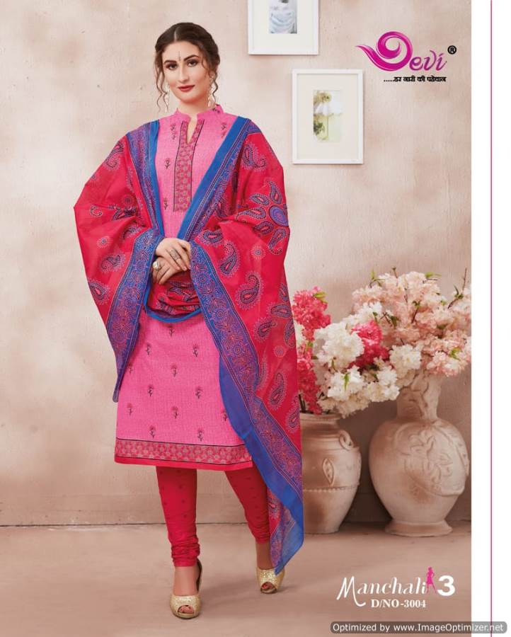 Manchali Vol-3 By Devi 3001 To 3012 Series Indian Traditional Wear Collection Beautiful Stylish Fancy Colorful Party Wear & Occasional Wear Cotton Printed Dress At Wholesale Price