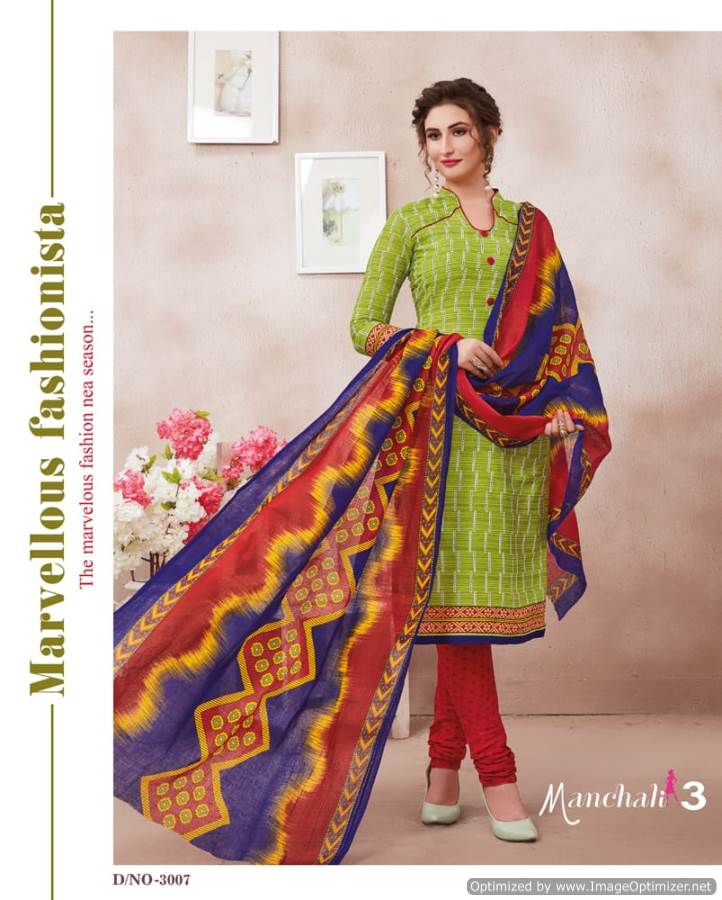 Manchali Vol-3 By Devi 3001 To 3012 Series Indian Traditional Wear Collection Beautiful Stylish Fancy Colorful Party Wear & Occasional Wear Cotton Printed Dress At Wholesale Price