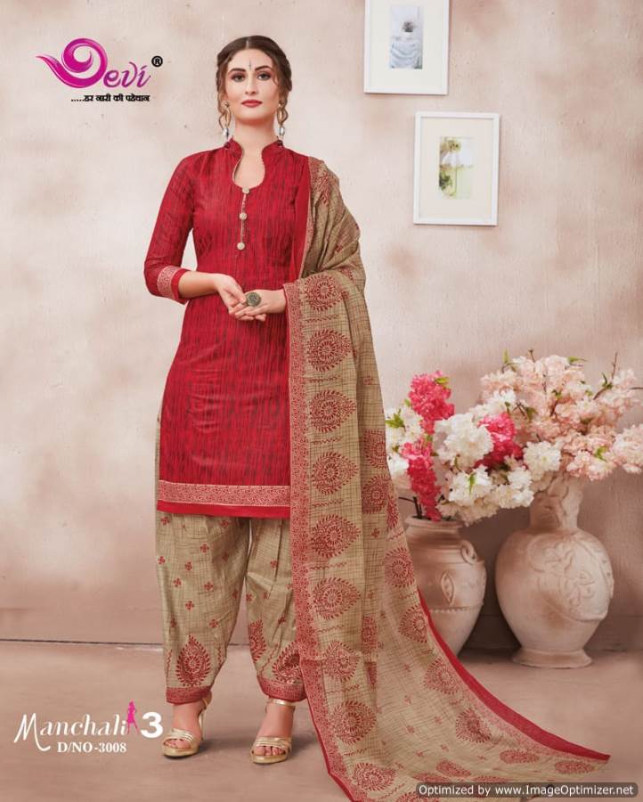 Manchali Vol-3 By Devi 3001 To 3012 Series Indian Traditional Wear Collection Beautiful Stylish Fancy Colorful Party Wear & Occasional Wear Cotton Printed Dress At Wholesale Price